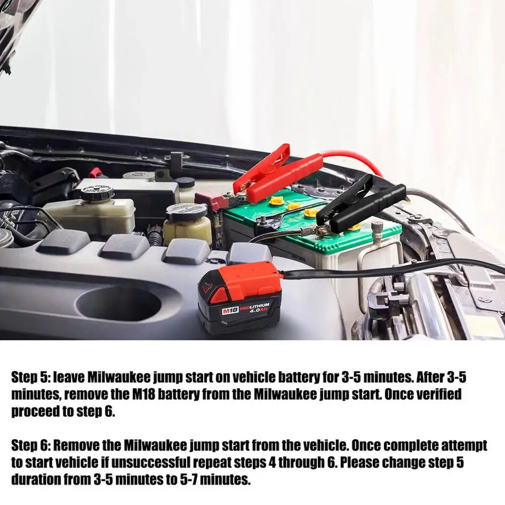 Автомобильные аксессуары для экстренного питания 8AWG 5.9FT кабель Milwaukee M18 Jumper Starter