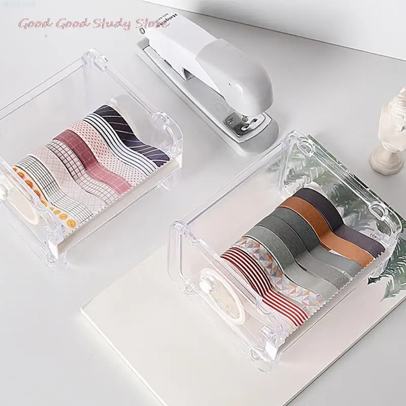 

Top 1PC Masking Tape Cutter Washi Tape Storage Organizer Cutter Office Tape Dispenser Office Stationery Tape Organizer