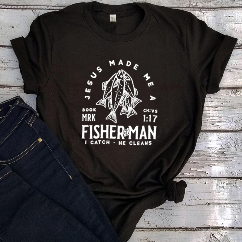 

Fisherman Shirt Christian Shirt Christian Gifts Fisherman Gift Fishing Shirt Dad Gifts Fishing Gifts Gothic Women Clothes m