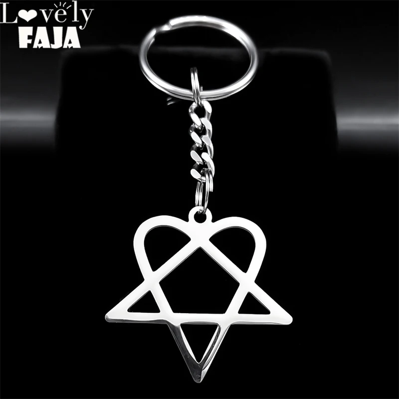 Женская серебряная музыкальная лента Goth Heart брелок-звезда из нержавеющей стали