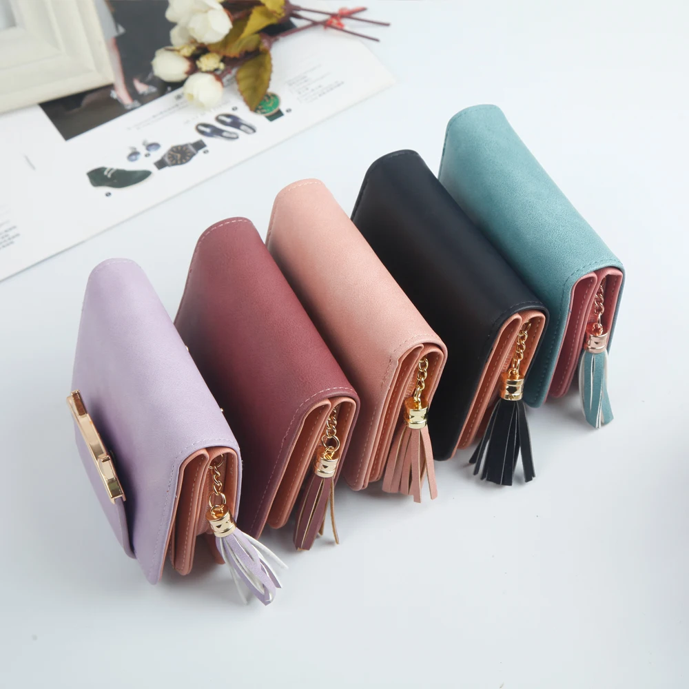 2022 симпатичный кожаный винтажный женский кошелек с кисточками и кошачьими