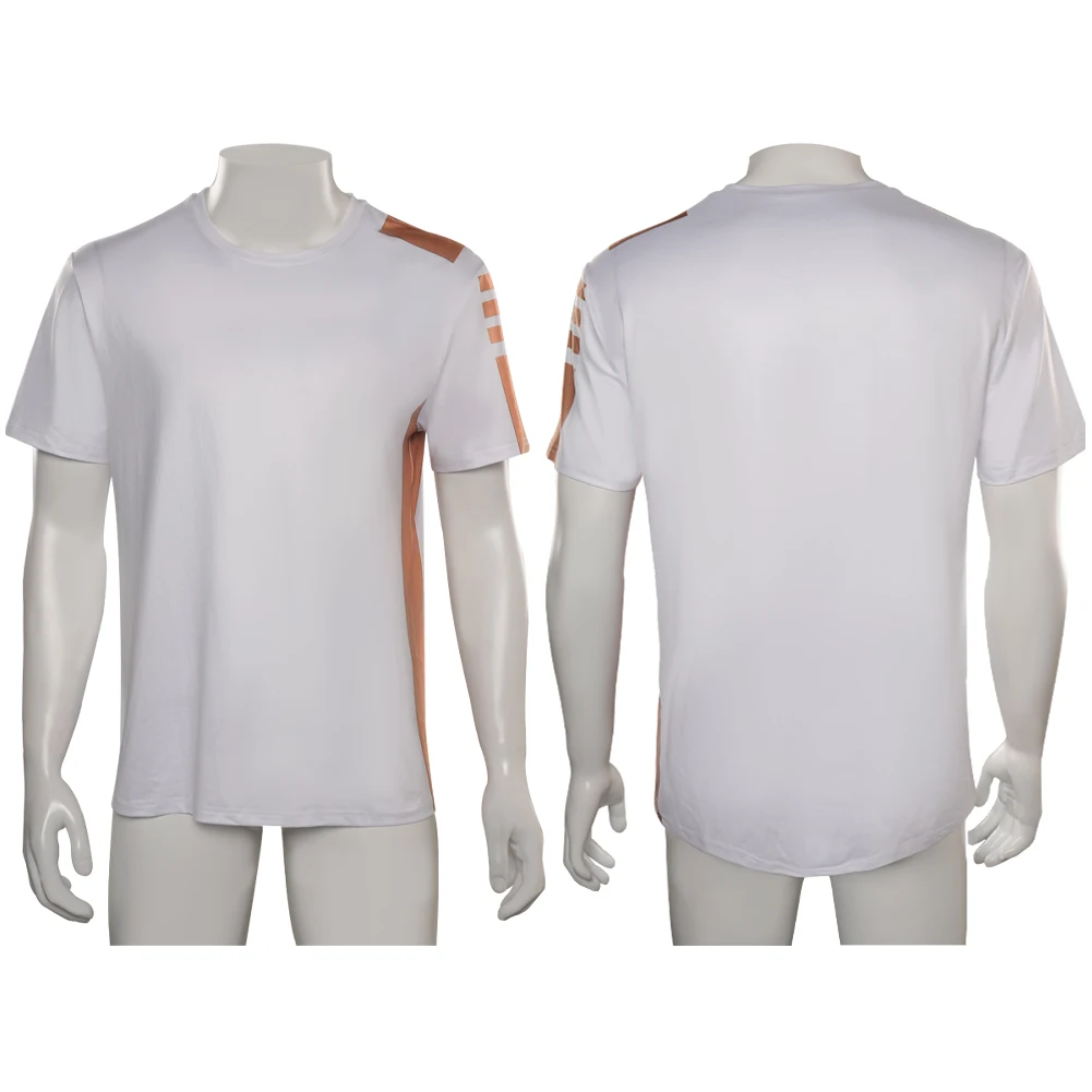 

Andor Cosplay Costume Prison Uniform T-shirt Summer Short Sleeve Shirt Adult Man Halloween Carnival Party Role Disguise Suit