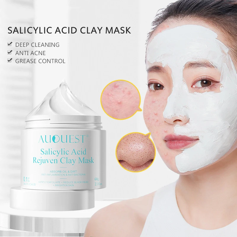 Salicylic Acid Mask Blackhead Remover Blackheads Black Spots Makeup Remover Anti-Acne Oil Control Clay Mask Facial Care
