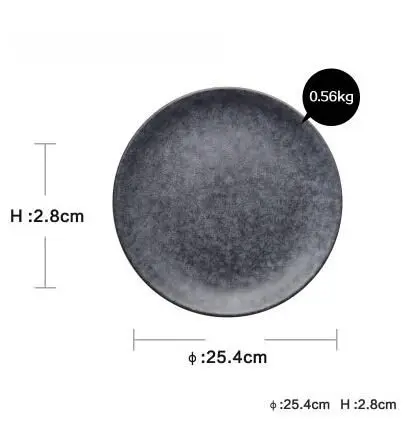 Plates Round Dinner Plate Home Use Ceramic Dish Grey Marble Color Dishes and Plates Sets images - 6