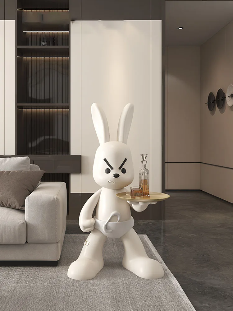 Статуэтка кролика для декора дома Nordic Home Decoration, лоток для хранения декора в комнате, скульптуры и фигурки, творческие аксессуары.