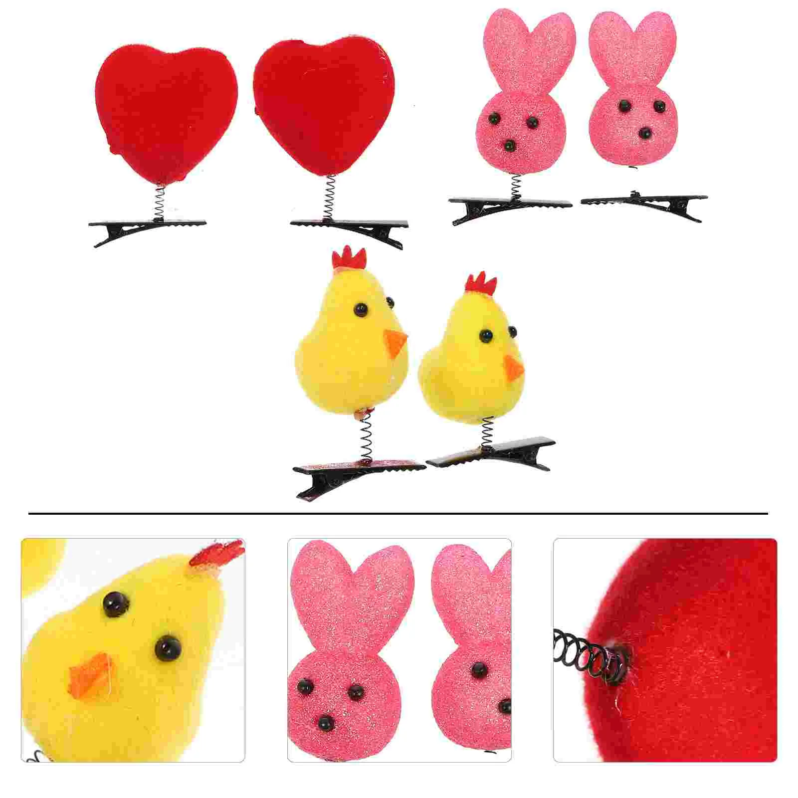 

Hair Clips Children Hairpin Prop Red Cute Barrettes Girls Clipeaster Animal Adorable Rabbit Headwear Heart Costume Fillersparty
