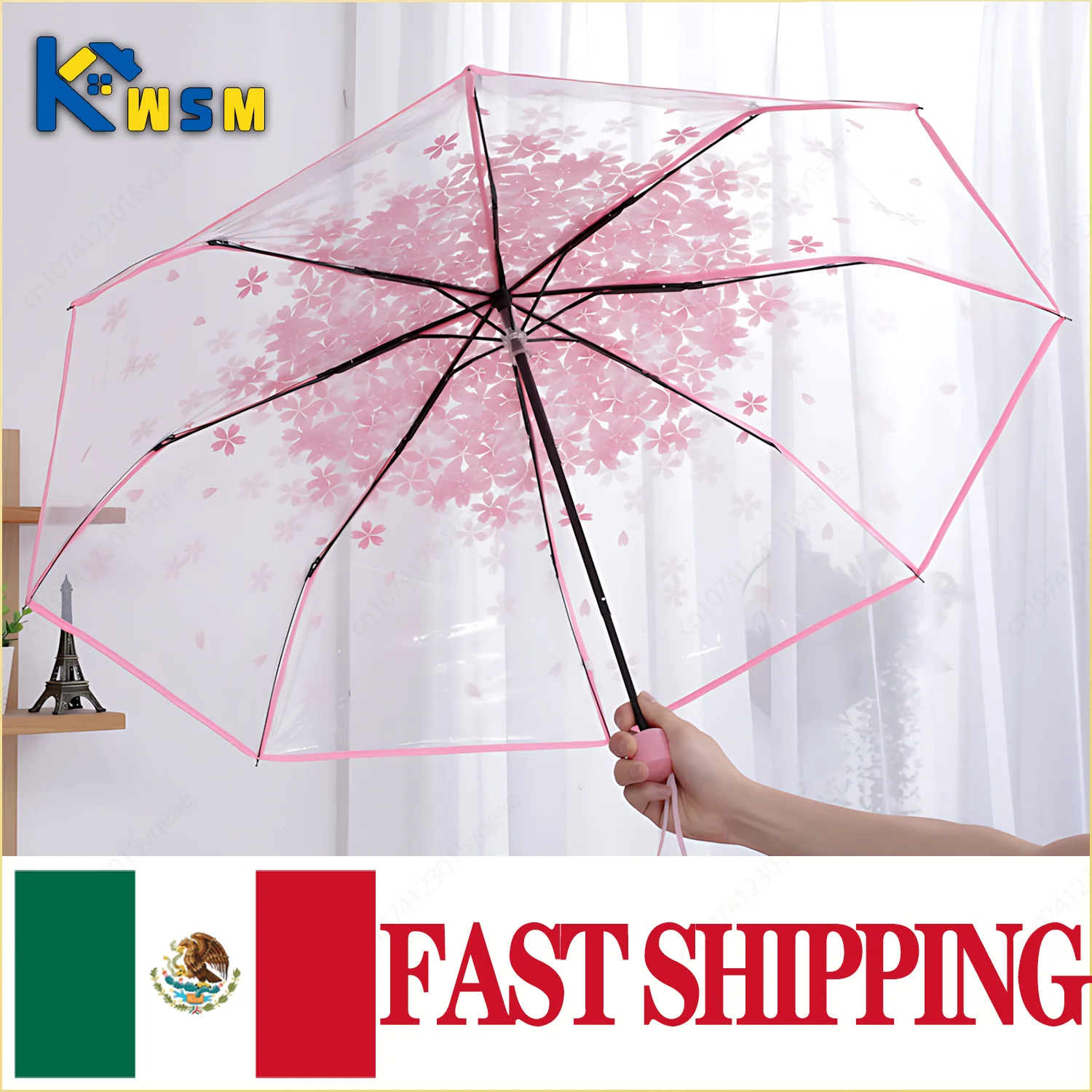 Женский складной зонт с тремя складками для балкона