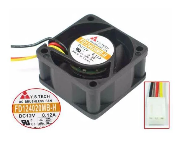 Y.S. Технический FD124020MB-H DC 12V 0.12A, 40x40x20 мм 3-проводной охлаждающий вентилятор