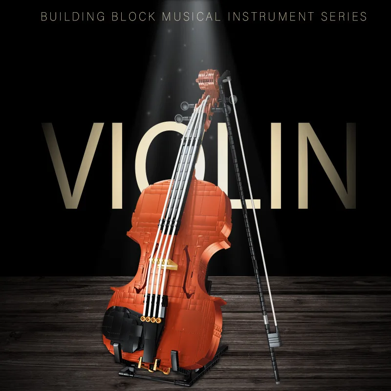 

Musician Violin Puzzle Small Particles Adult Difficult Building Block Toy Puzzle Hand-assembled Building Block Toy