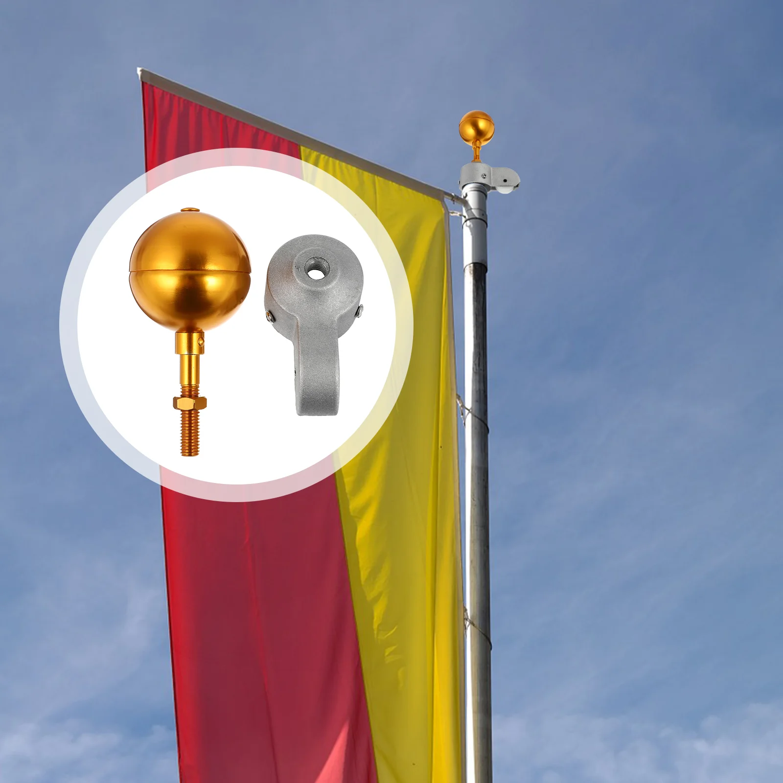 

Flagpole Accessories Aluminum Alloy Ball Metal Lifting Head Repair Kit Hat Outdoor Decorations