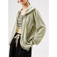 thin jackets women designer fashion 2022 summer hooded casual solid outerwear coats zipper wide waisted
