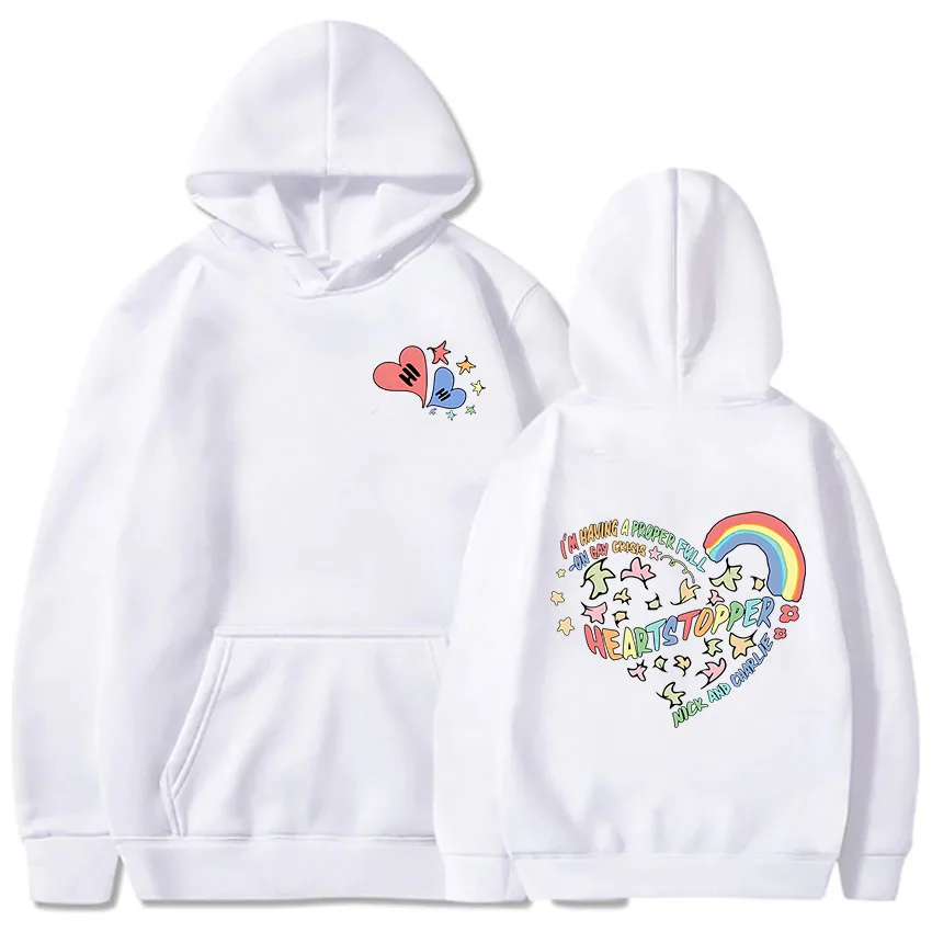 

Heartstopper LGBT TV Graphic Hoodies Cartoon Heart Print Girls Sweatshirt Casual Long Sleeve Female Pullovers Women/Men Clothing