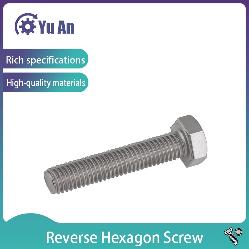 

DIN933 304 Stainless Steel Reverse External Hexagon Screw Left Turn / Reverse Thread / Reverse External Hexagon M6-M12 5PCS