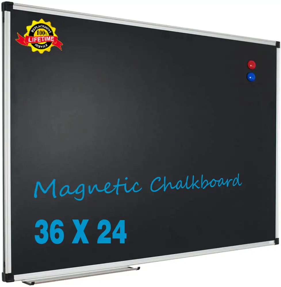 

Chalkboard/Blackboard Wall, 36 x 24 Inches with Aluminum Frame