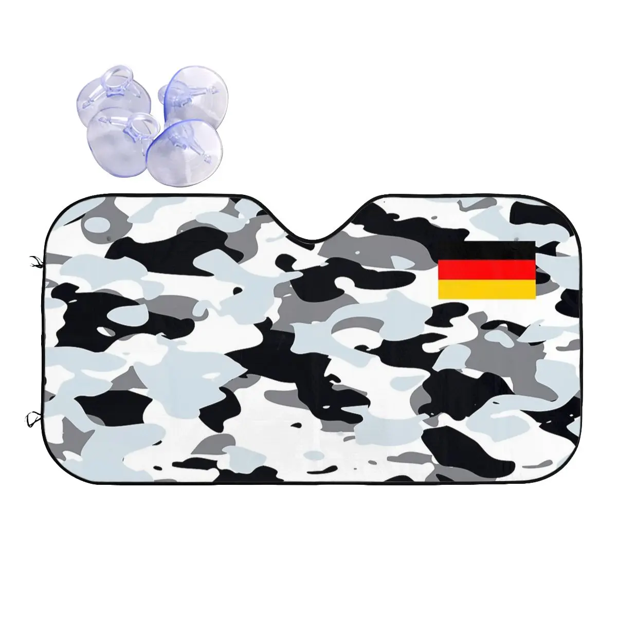 

Urban Camouflage Military Style Germany Universal Sunshade Windscreen Camo German Flag Foils Sunshade Visor Heat Reflector