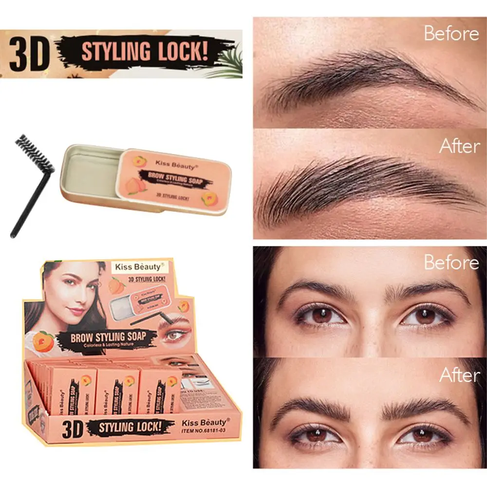 

Long-Lasting Eyebrow Makeup Tool 3D Peach Transparent Natural Eyebrow Cream Brows Wax Gel Eyebrow Styling Soap