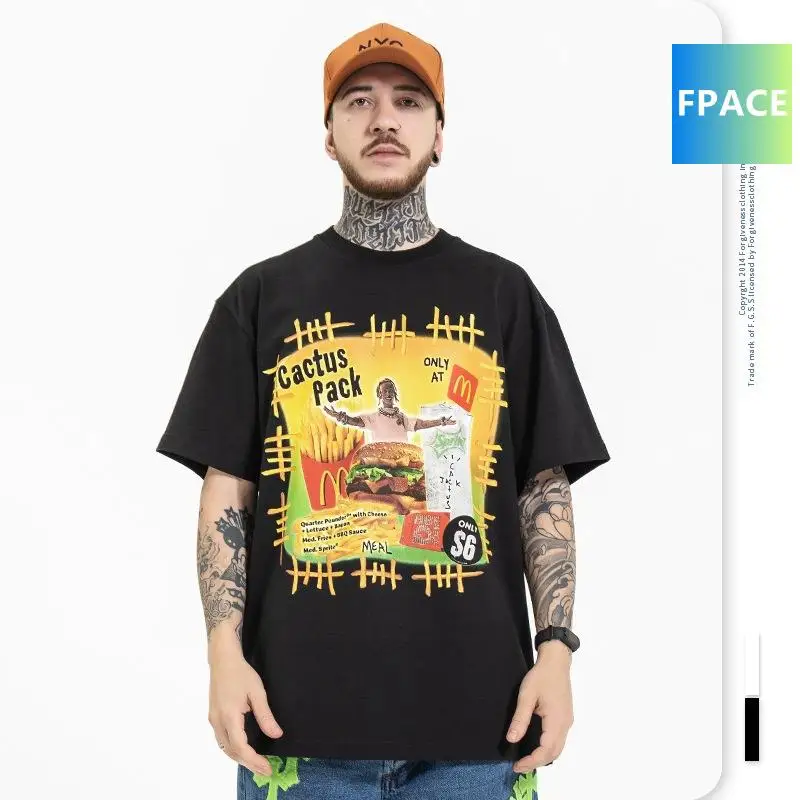 

Men's Clothing New Fashion Brand High Street Fashionable Casual round Neck Short Sleeves Casual T-shirt Men Women's Same Style