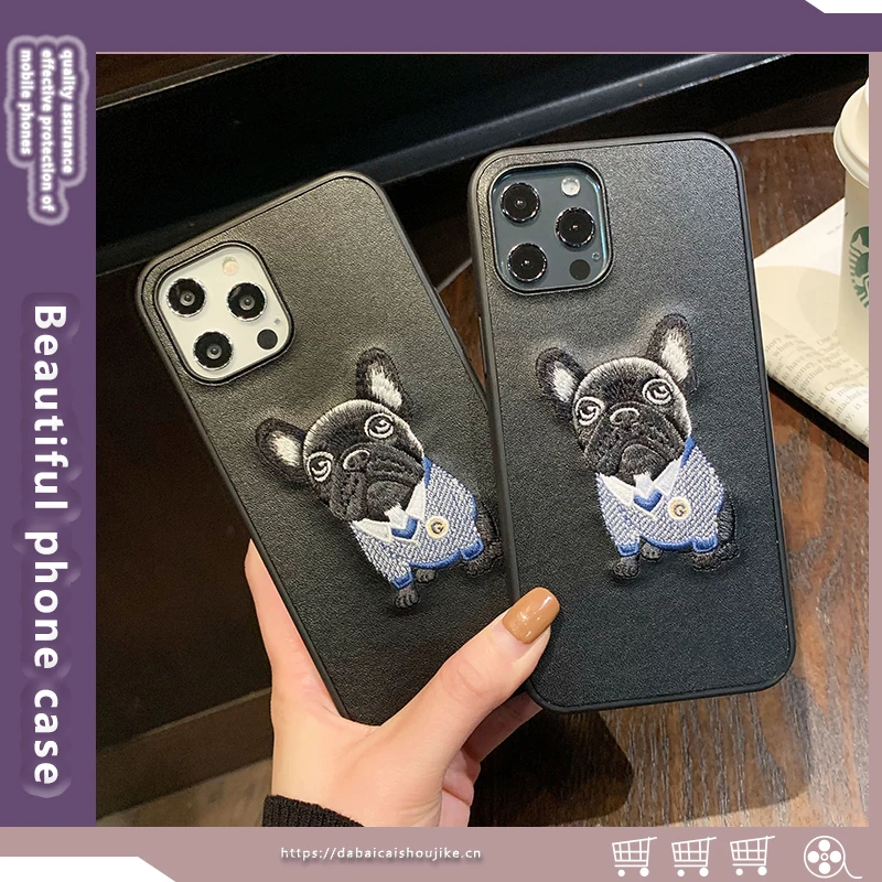 Embroidered DogFor iphone11pro/maxApplex/12/13Phone CasexrMen's and Women's7pCouple's8plus