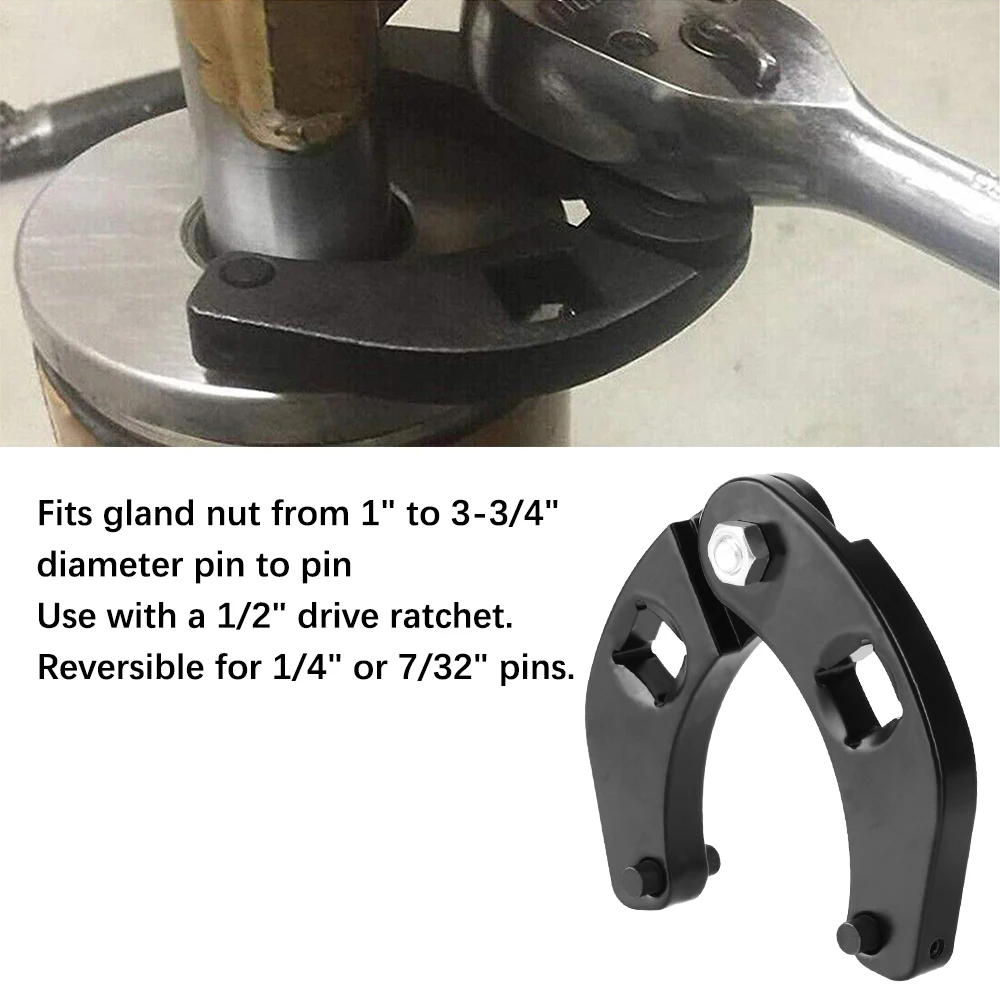 Hand Tools for Farm Machines Hydraulic Cylinders Gland Nut Wrench Universal Spanner Reverses 2" to 6" Tool Adjustable
