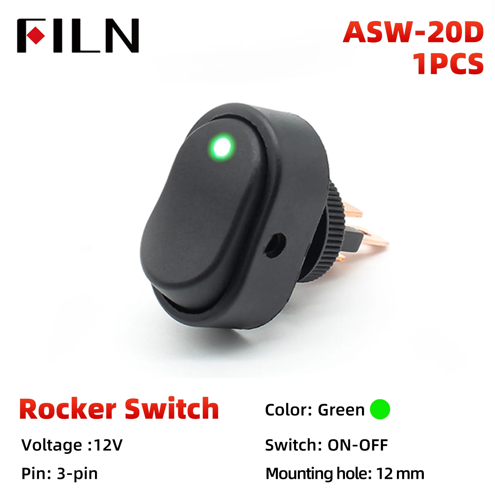 

FILN Кулисный переключатель 12V 20A с подсветкой