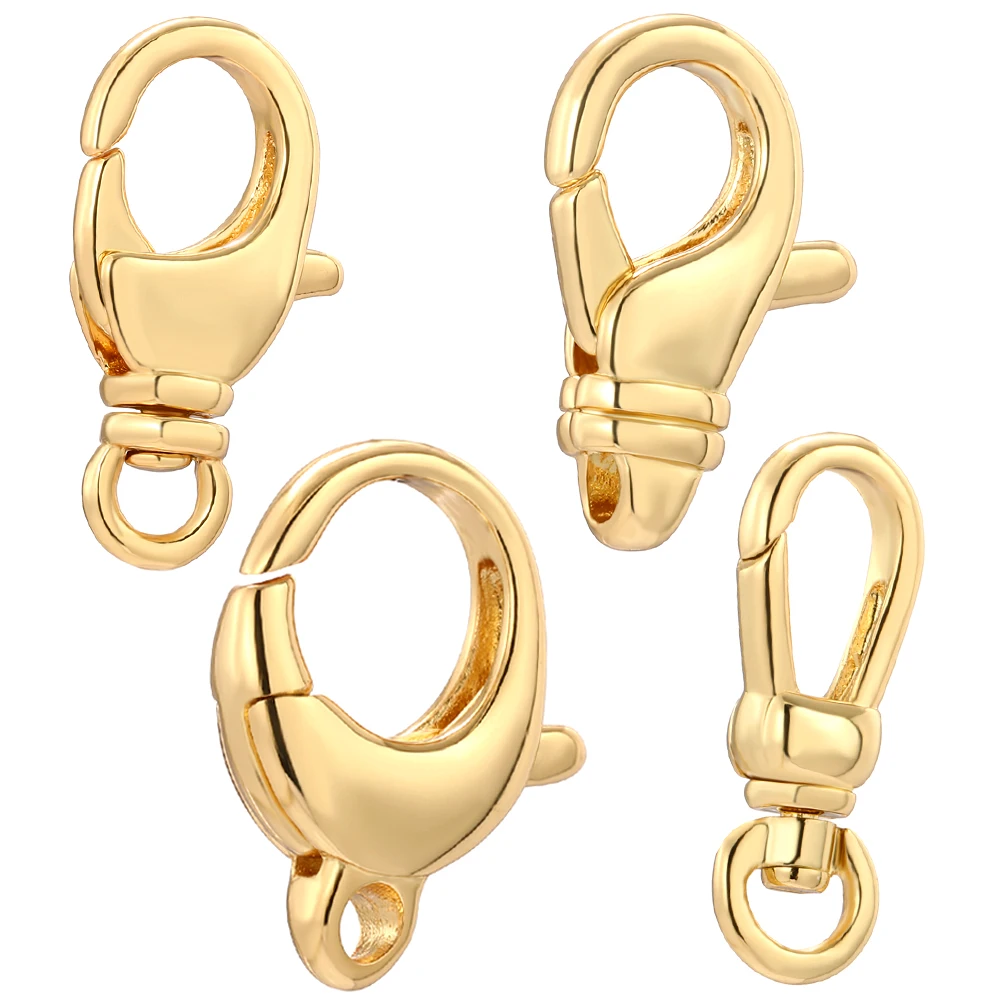 

Золотая застежка-лобстер для ювелирных изделий Diy Ожерелье Браслет Золотая застежка медные металлические аксессуары соединители для изгот...