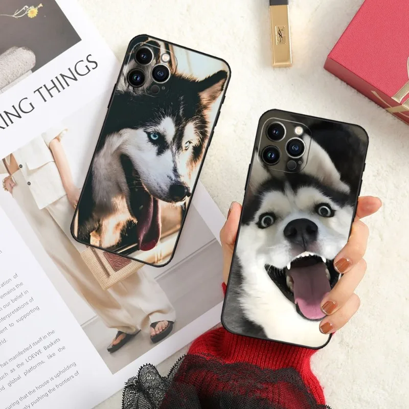 

Viat Husky Dog Phone Case For Iphone 11 Pro Max 12 Mini 13 14 X Xr Xs 6 6s 8 7 Plus Silicone Soft Luxury Design Back Cover