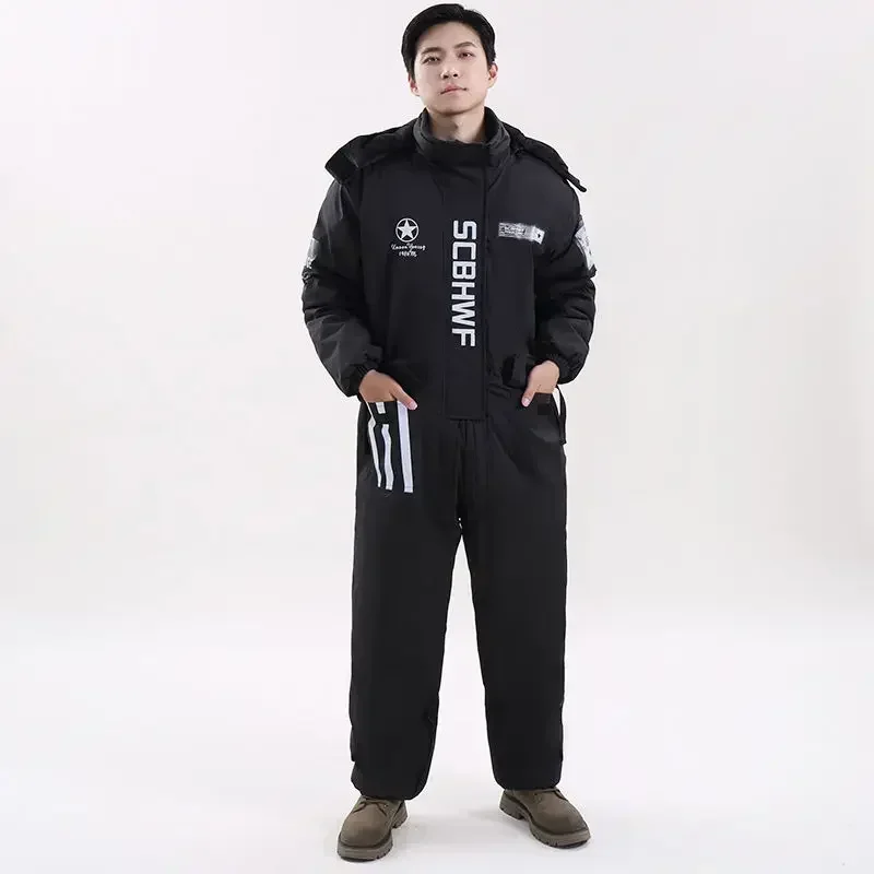 

Холодостойкая одежда для езды на мотоцикле, мужская и женская непромокаемая зимняя одежда с плюшевой толстой ветровкой Лыжный комбинезон 방한복