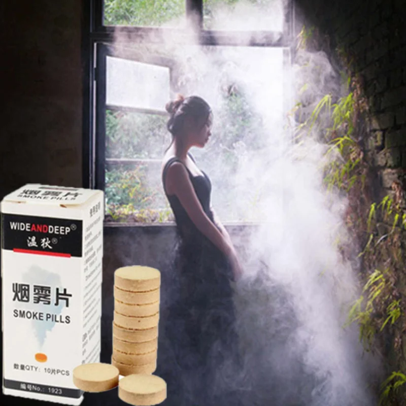 

10Pcs White Smoke Cake Pills Portable Photography Auxiliary Prop Halloween Props Magic Fog Smoking Effect Show Wedding Props