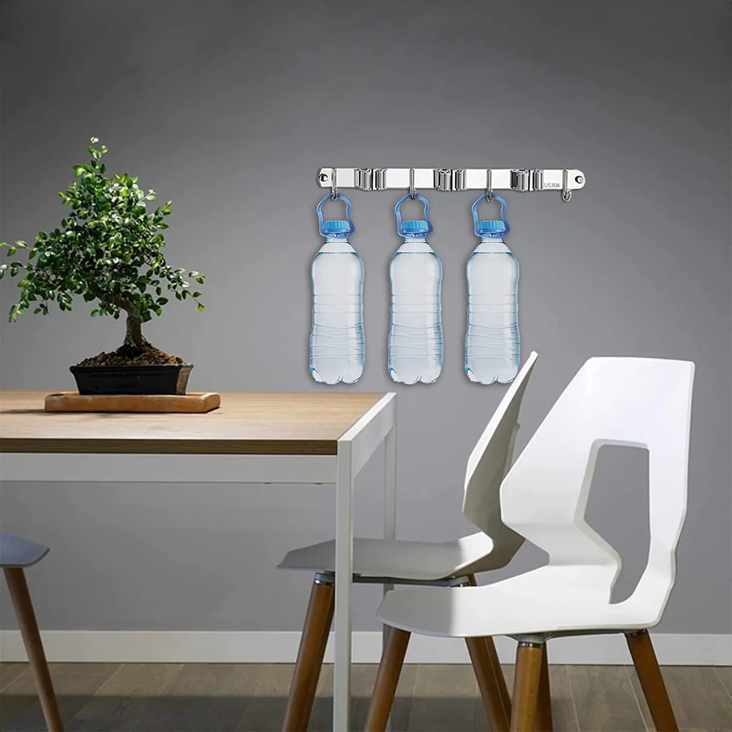 

Stainless Steel Mop Holder Storage Broom Hook, Heavy Duty Broom Rack for Home Garage Garden Laundry Room (3 Racks 4 Hooks)