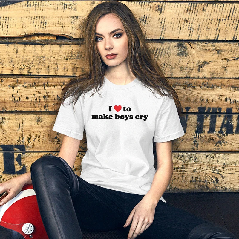 Футболка женская хлопковая с забавным принтом I Love To Mak