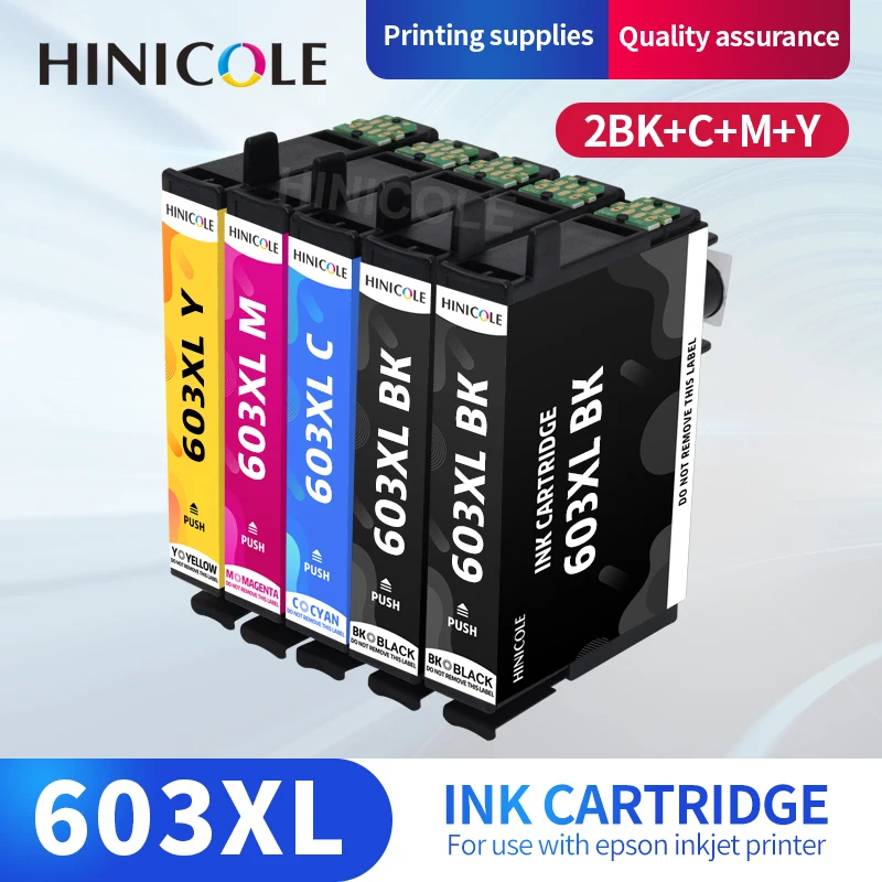 

HINICOLE T603XL Compatible Epson 603XL E603 T603 for XP-2100 XP-3100 WF-2810 XP-3105 XP-4100 XP-4105 WF-2830 XP-2105 Printer