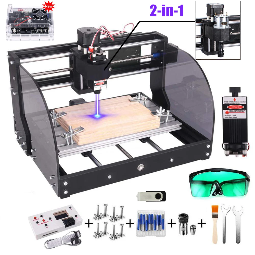 CNC 3018 Pro Max Laser Engraver DIY Engraving Machine GRBL 3-Axis PCB Milling Laser Wood Router Upgraded 3018Pro Mini Engraver