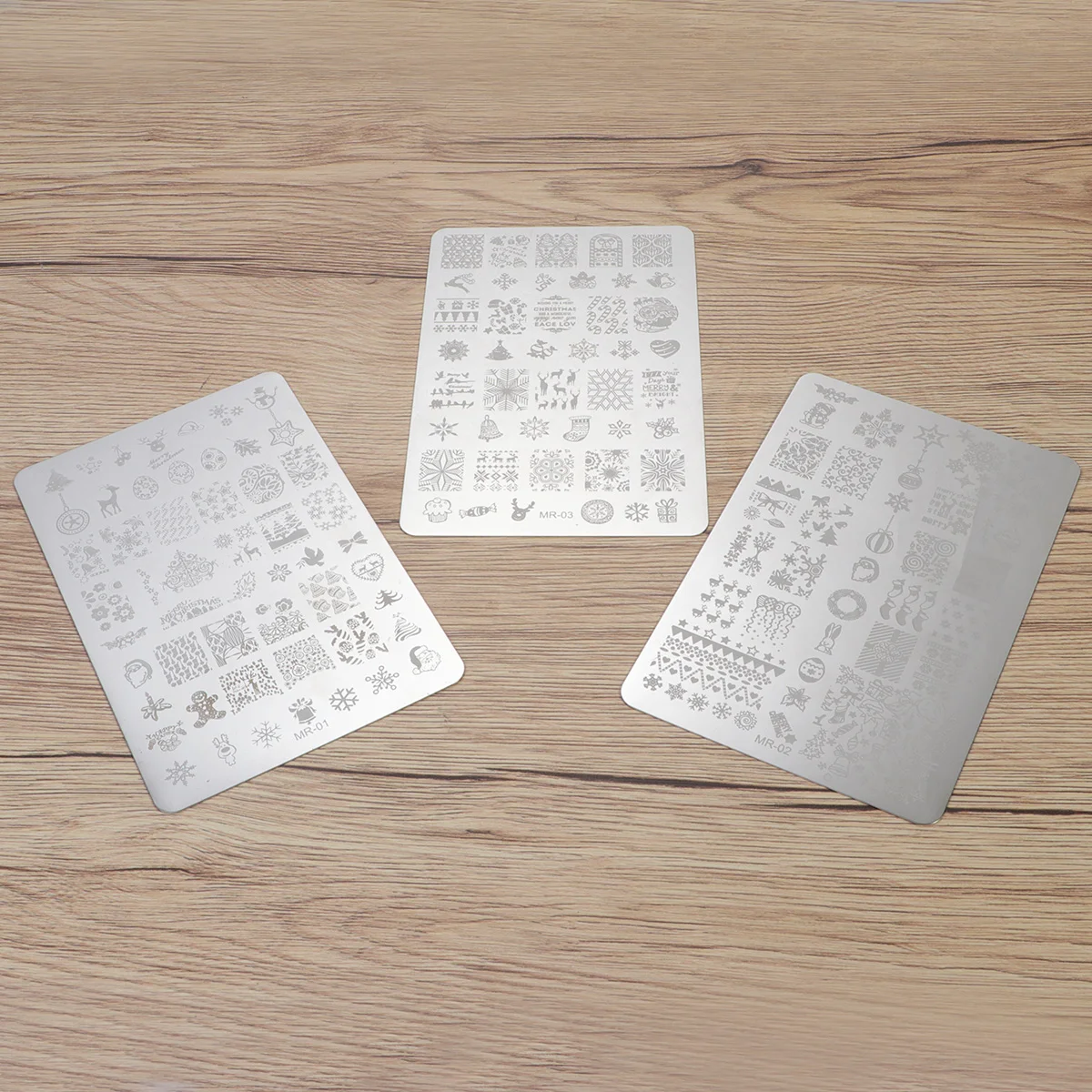 

3 шт. Рождественский маникюрный набор для штамповки забавные креативные шаблоны для дизайна ногтей стальные пластины шаблон для ногтей для ...