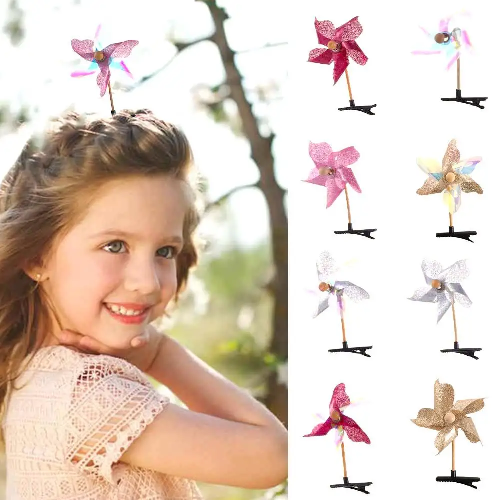 

Rotatable Cute Hair Accessories Girls Side Clip Women Kids Barrettes Korean Style 3D Windmill Hairpin Children Hair Clips