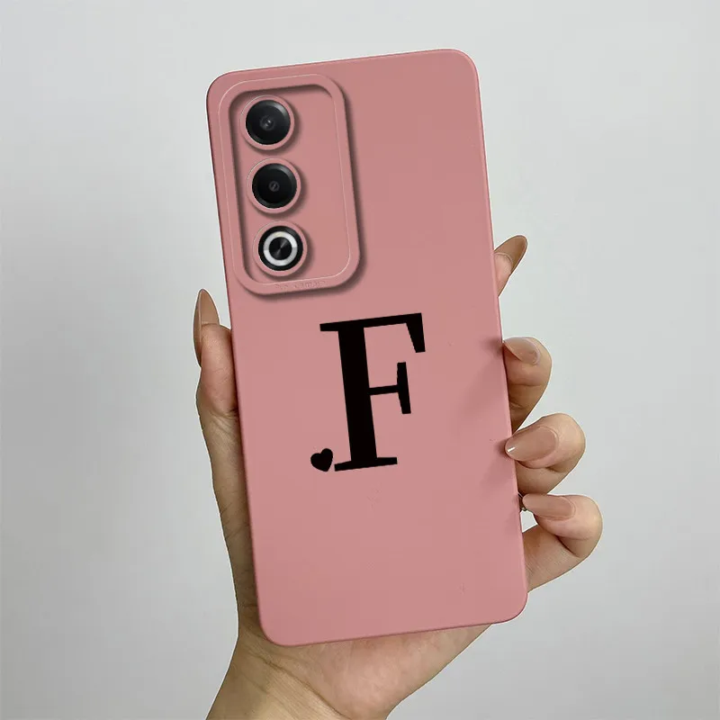 Для Oppo A80 5G Чехол OppoA80 CPH2639 с милыми буквами Квадратный силиконовый чехол для