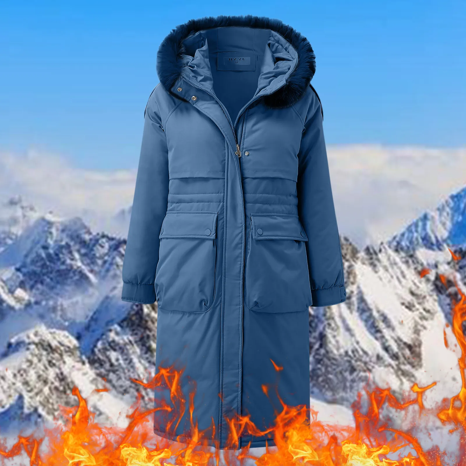 

Женское теплое пальто, куртка, верхняя одежда, Тренч на меховой подкладке, зимние куртки с капюшоном, плотное зимнее теплое мягкое пальто с к...
