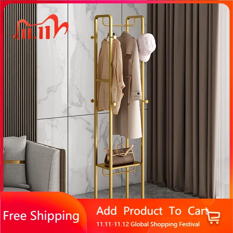 

Corner Hanger Clothes Rack Boutique Rail Dresses Storage Clothing Rack Hat Standing Perchero Pared Living Room Furniture WJ35XP