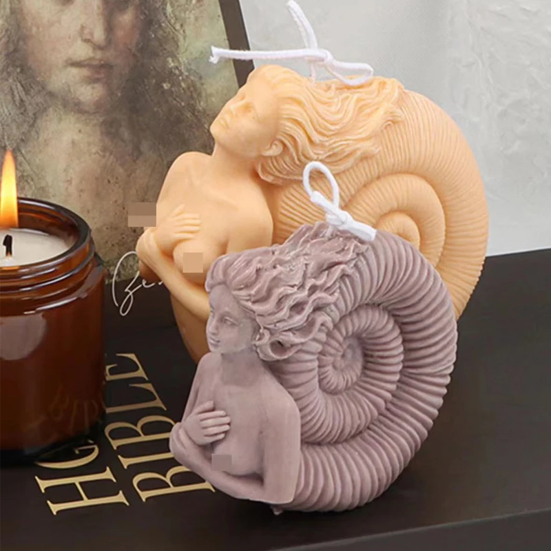 

Ocean Goddess Aromatherapy Conch Girl Candle Silicone Mold Gypsum Craft Decoration Mold Soap Mold Resin Molds Candle Mold