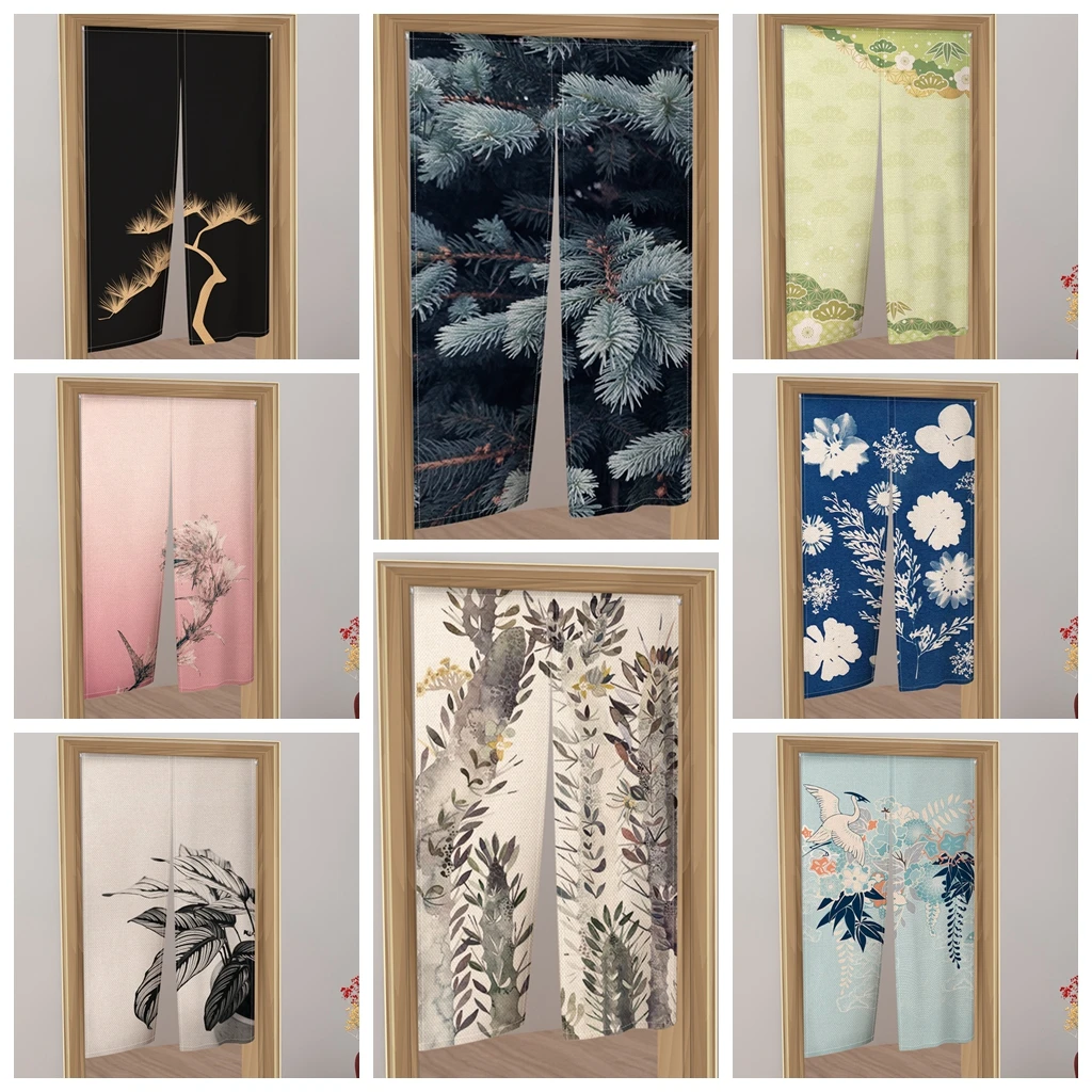 

Japanese Door Torii Cherry Blossoms Printed Partition Kitchen Doorway Decorative Drapes Cafe Restaurant Decor Noren Half-Curtain