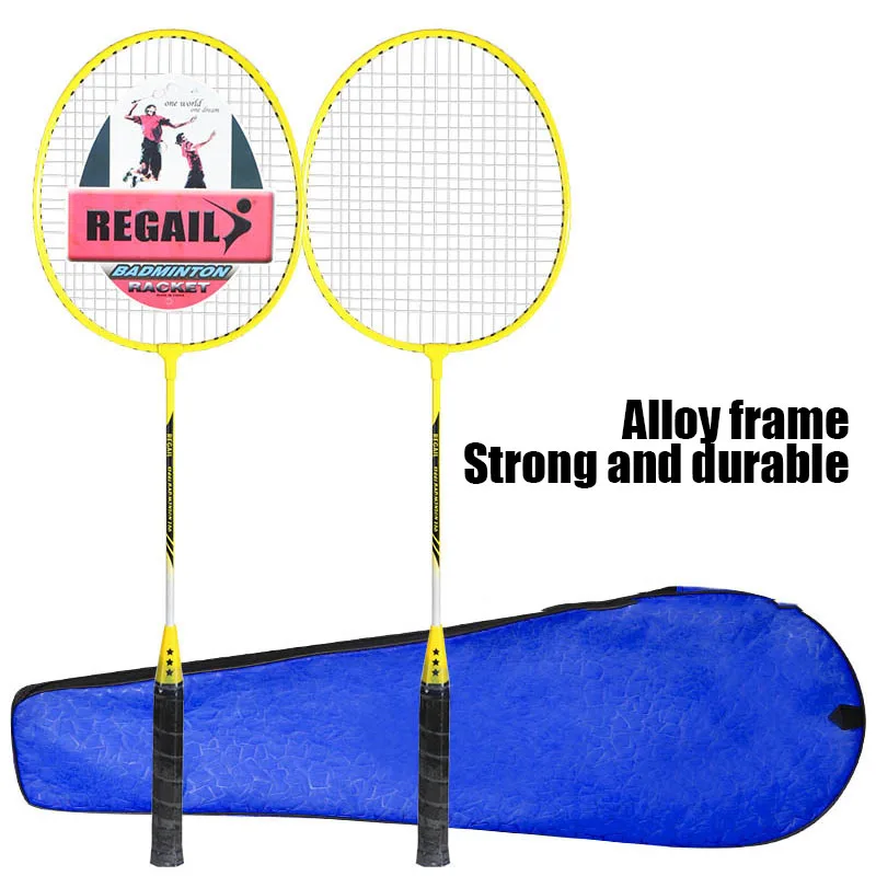 

1 Pair Badminton Racket Shock-Absorbing Ferroalloy Badminton Racket with Storage Bag Racquet Sports Accessories Badminton Racket