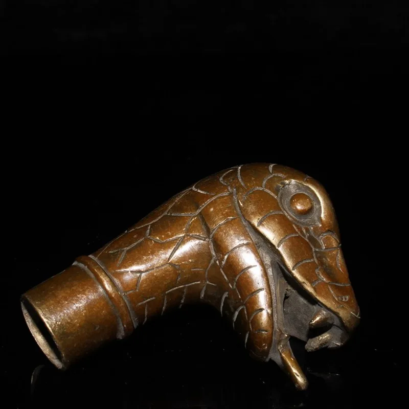 Трость китайский гороскоп змея медная ручная работа в форме головы змеи