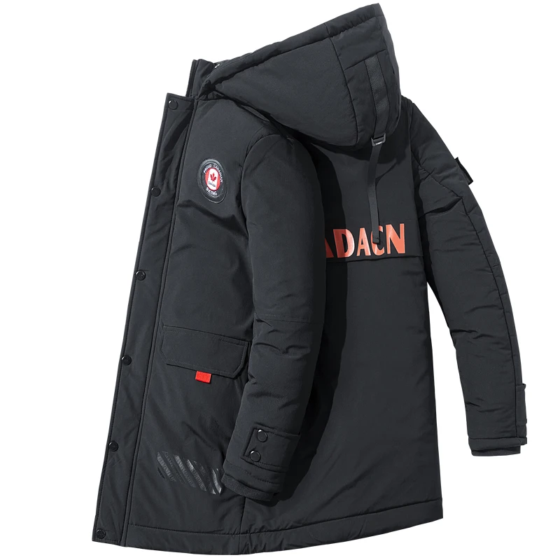 VARSANOL Hooded Mens Parkas Jackets Winter Thick Long Jackets Coats for Men Casual Polyester Streetwear Coats Male Clothing New