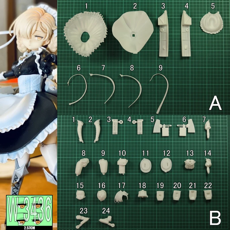Фото (В наличии) (W_3436) 1/6 Sheffield Maid Ver Azur Lane Неокрашенный, в разобранном виде WF2020w Diy GK Комплект модели из белой смолы №2