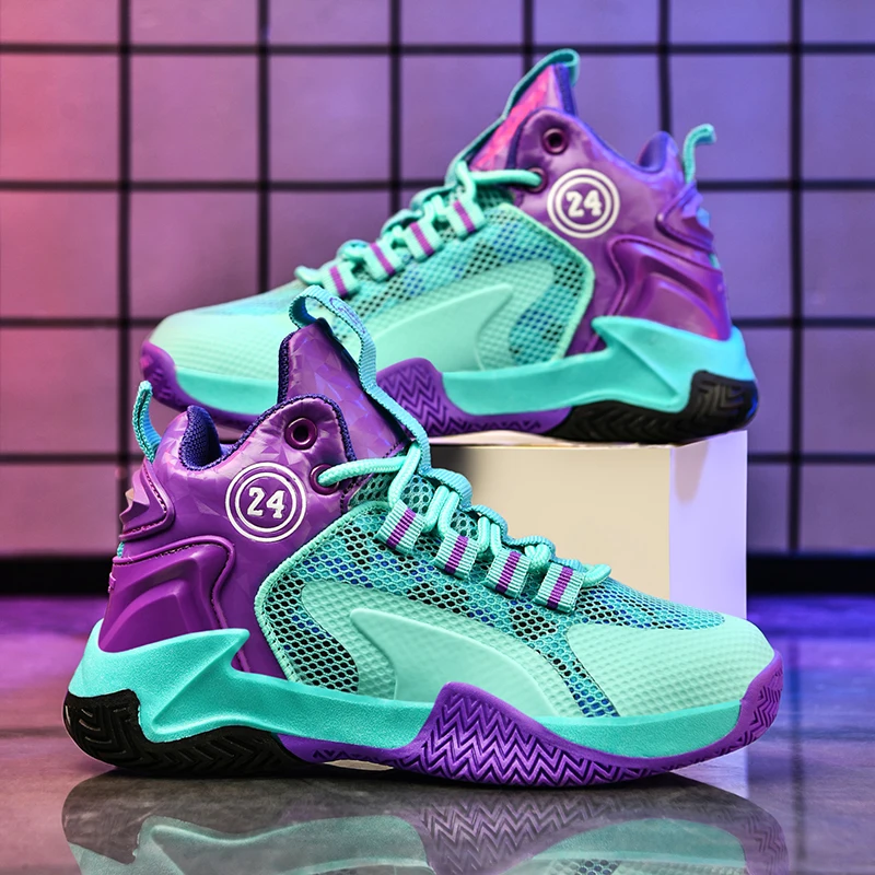 

Size 30-40 Kids Boys Brand Basketball Shoes Kids Sneakers Non-Slip Sports Girls Basketball Training Tennis Shoes