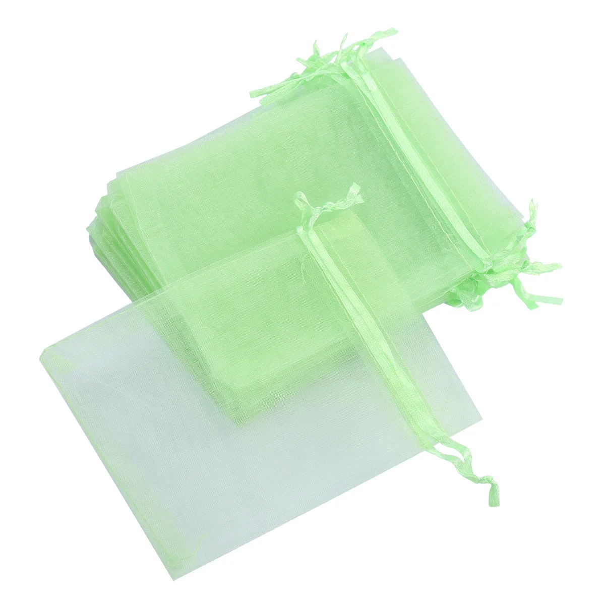 

100pcs Net Yarn Packing Bag Beautiful Gift Candy Storage Bag for Girl (9*12cm; Fruit Green)