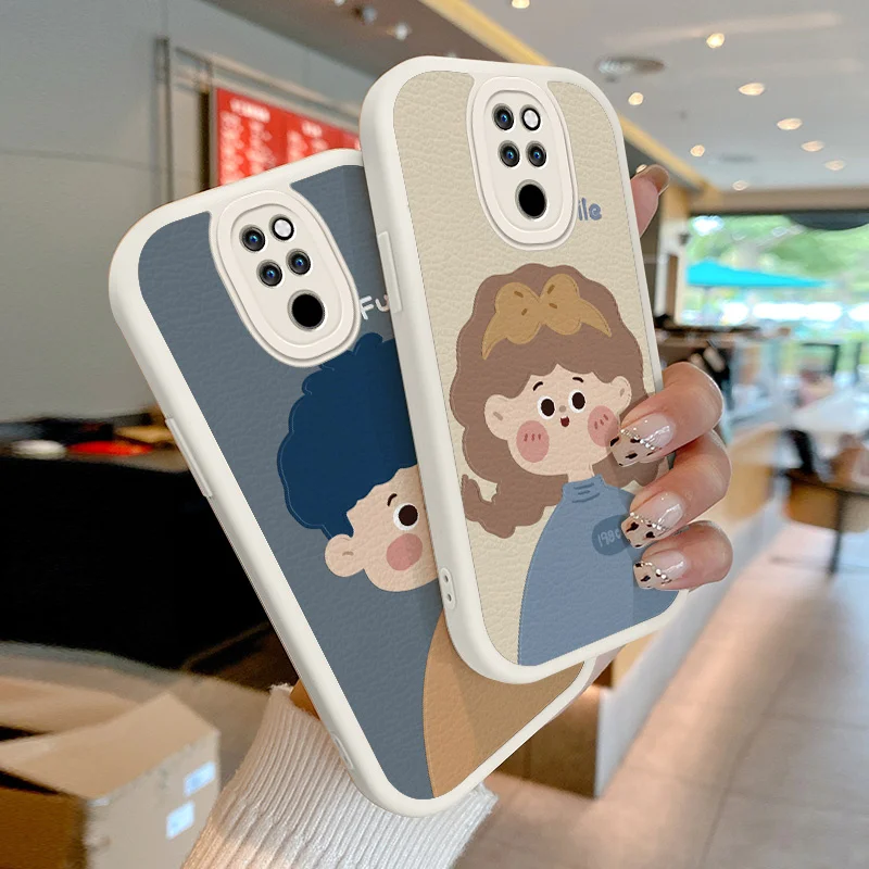 

For Huawei Mate 20 Pro Nova 6SE 7 7i 7SE P20 Pro P30 Pro Lite New Edition P40 Lite 4G 5G Nova 4E Case Cartoon Lovers Lambskin