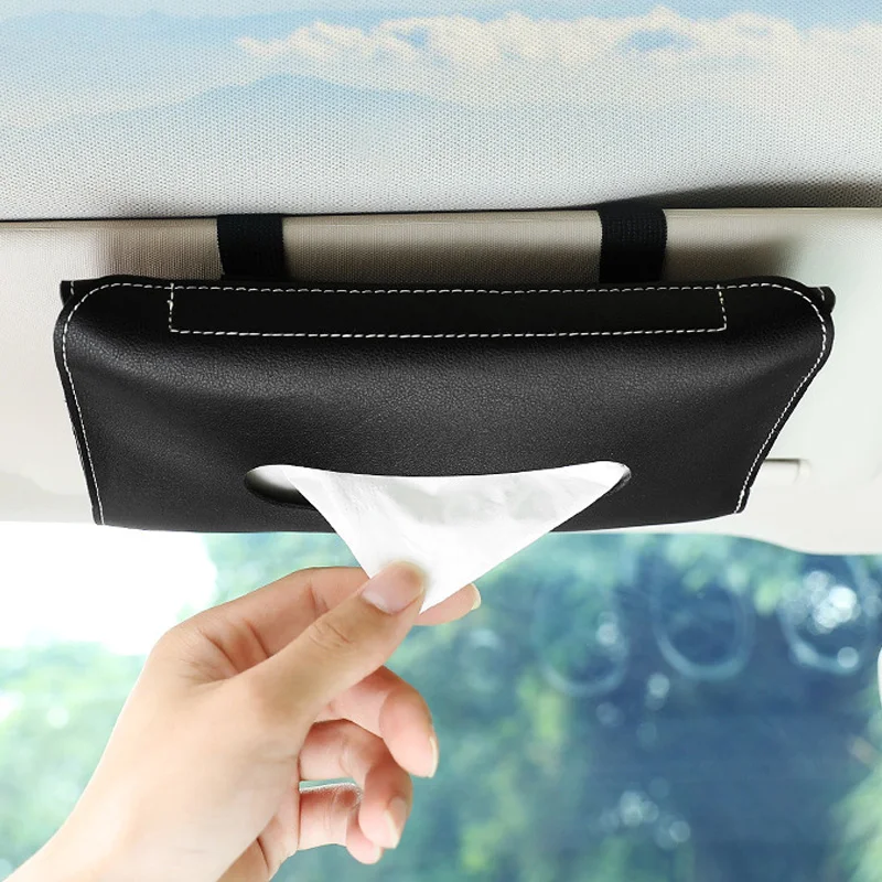 

Leather Tissue Box for Car Cartoon Tissue Box That Can Be Placed In The Armrest Box and Sun Visor In Center Console Car Stuff