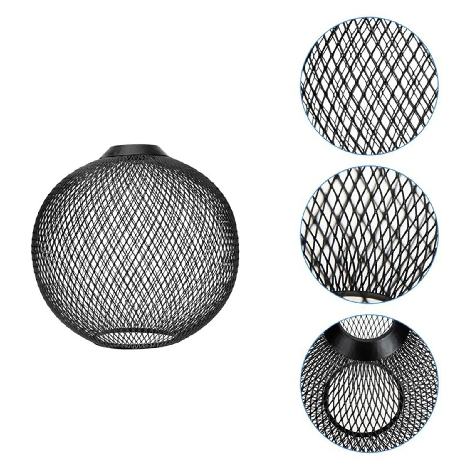 

Metal Pendant Lamp Shade Wrought Iron Wire Lampshade for Cafe Decoration Oval