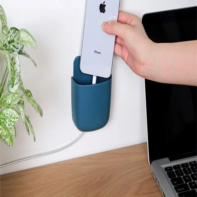 wall mounted storage box remote control air conditioning tv remote control storage holder case phone plug stand shelf organizer free global shipping