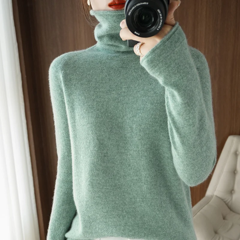 

Turtleneck Sweater Women's Autumn Winter New Knitted Pullover Basic Bottoming Shirt Lady Long Sleeve Slim Wool Tops